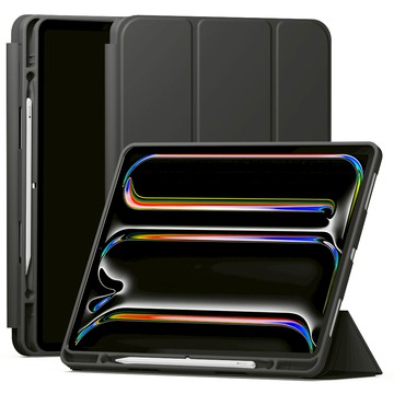 Sinjimoru 附Apple Pencil收納槽的iPad智慧保護套  iPad Pro 13吋 (M4  第7代)  黑色  1個