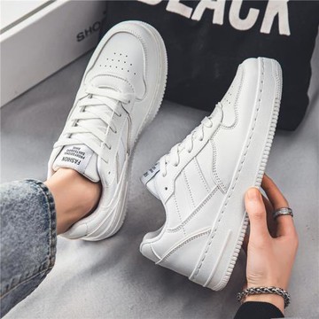 鞋子男潮鞋春季男生運動防水皮鞋高級感百搭休閑小白板鞋厚底冬季