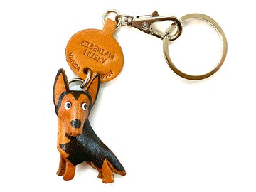 西伯利亞雪橇犬 狗狗 真皮鑰匙圈 牽繩吊飾 手工皮革雜貨 日本製造 VANCA