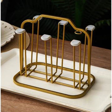 輕奢收納瀝水架水杯掛架六水杯置物架玻璃陶瓷杯茶杯家用杯架杯子