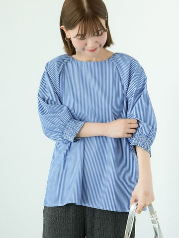 多種圖案後開釦圓領縮口袖襯衫(FD43L0A1480) - Lugnoncure