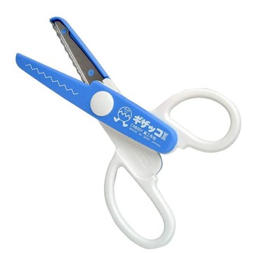 美術安全剪刀-鋸齒藍/波浪橘/圓邊粉/葉片綠 共四色(JPS-680/JPS-683/JPS-685/JPS-686) 葉片綠