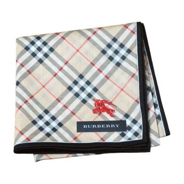 BURBERRY 品牌經典斜格紋戰馬LOGO刺繡圖騰帕領巾(駝色/51CM)