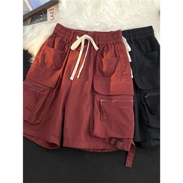 休閑工裝短褲男夏季薄款潮牌美式復古多口袋小眾設計感五分運動褲