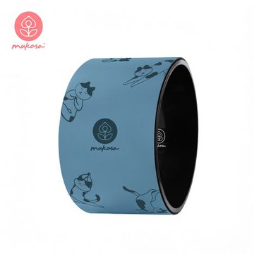 【Mukasa】PU寬版瑜珈輪 - 藍/貓咪2.0 - MUK-24508