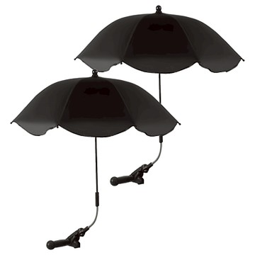 可360度旋轉嬰兒車遮陽傘 黑色 銀漆膠 合金 碰擊布  2支