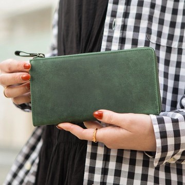 TIDY植鞣長夾 日本設計 大容量 系統收納 皮夾 綠色