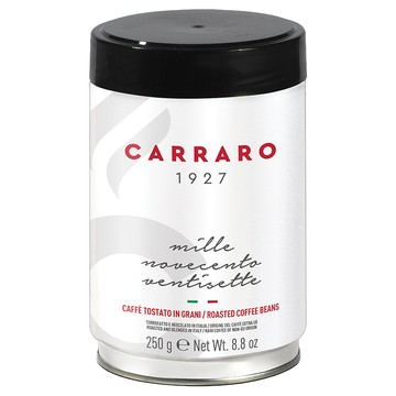 CARRARO 義大利 1927專業義式罐裝咖啡豆 中焙 100%阿拉比卡  250g  1個  全豆咖啡（未研磨）