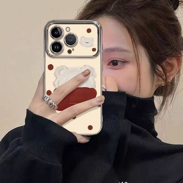 波點紅圍巾小熊 生日禮物🎀台灣出貨🚀蘋果iPhone17 16 15 Pro Max 14 13 12 11手機殼保護殼
