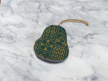 窗花(綠) 梨型鑰匙包【K240820】