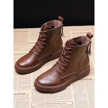 真皮馬丁靴2025新款女秋冬單靴女式短靴半桶大碼女鞋女靴子41一43