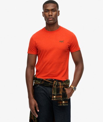 Superdry Men's Essential Logo T-shirt Orange Size: L