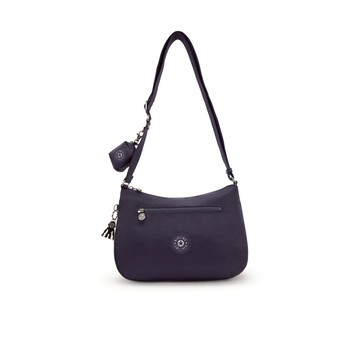 沉穩藍附小包造型側背包-SHINAE