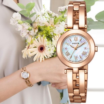 CITIZEN星辰 Wicca 公主系列 台灣限定 太陽能白蝶貝腕錶 24mm / KP5-263-11