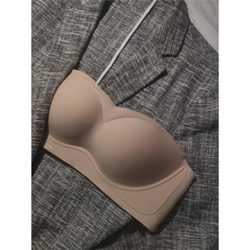 蹦迪不掉一體成型防敏無肩帶文胸聚攏防滑夏季薄隱形上托無痕內衣
