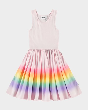 Girl's Cassandra Rainbow Dress, Size 7-12