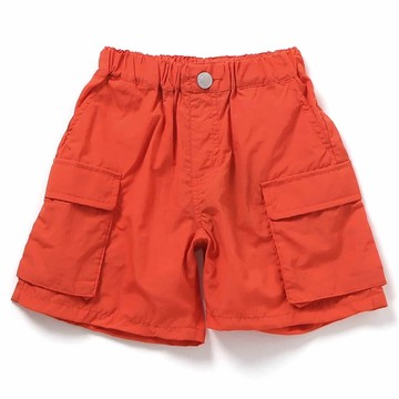 日本 BREEZE - 清爽工裝大口袋尼龍6分褲-橘