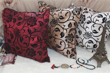 歐式田園印花植絨抱枕套腰枕靠墊套客廳車載外貿原單簡約不含芯