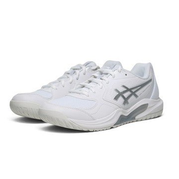ASICS 網球鞋 GEL-DEDICATE 9 白銀 寬楦 抗扭 瞬移 女 1042A315101