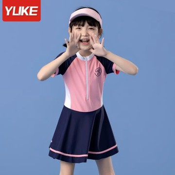 兒童泳衣女孩連體專業訓練寶寶泳裝爆款女童游泳衣中新款夏季大童