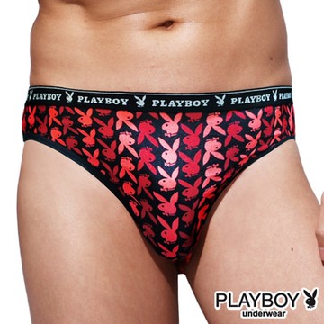 PLAYBOY  普普風絲光三角褲-單件(紅色)
