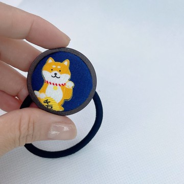 手工原木髮束-財財藍