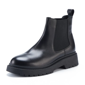 ORIN 真皮率性厚底切爾西短靴 黑色 #24803