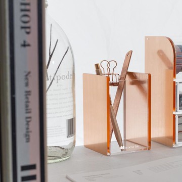 目喜生活｜玫瑰金 美妝刷具 文具辦公室 桌面收納筆筒 ML23C1A1