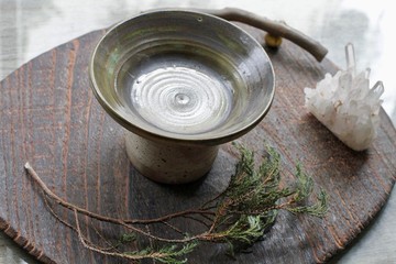 手工製作菇菇造型陶瓷燭台/高台