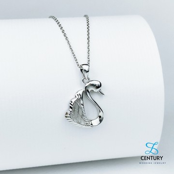 【世紀白金】Pt950鉑金吊墜 大天鵝白金墜子 CNC鑽石刻花工藝