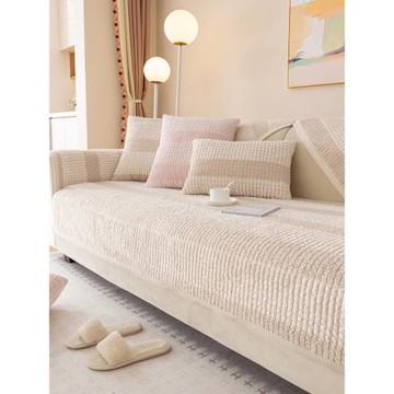 2023新款兔兔絨沙發墊冬季毛絨加厚保暖防滑坐墊子沙發套罩蓋布巾