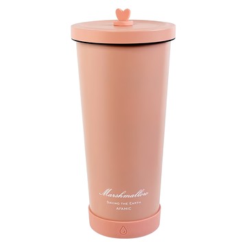 AFAMIC 艾法 棉花糖系列 大容量環保隨行杯大全套組 - 長效保冰保溫10小時  710ml  蜜桃粉  1個