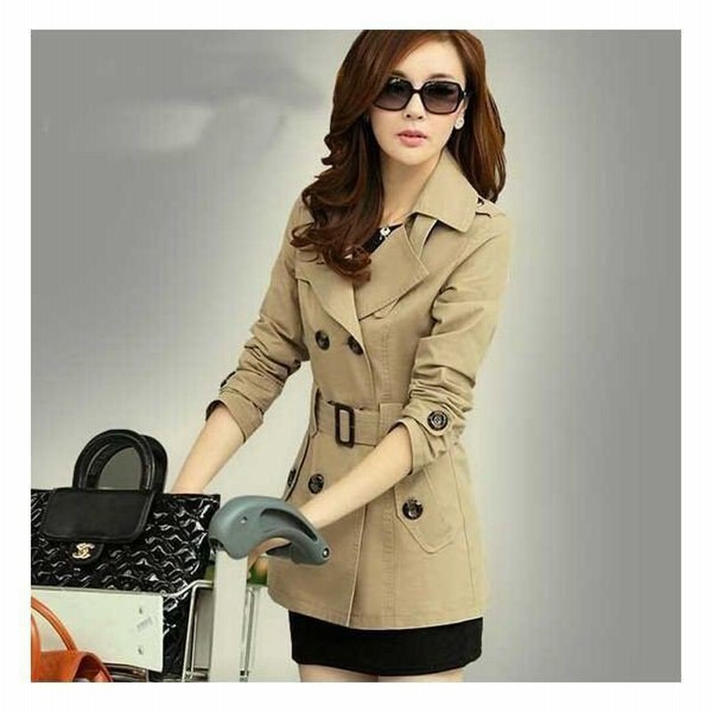 トレンチコート レディース 欧米風 春秋冬スリーシーズン スリム 通勤コート 春定番ベーシックコート スプリングコート 細身 4カラー 通販 Lineポイント最大get Lineショッピング