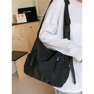 時尚休閑大容量包包女2024春夏新款帆布包學生上課通勤百搭斜挎包