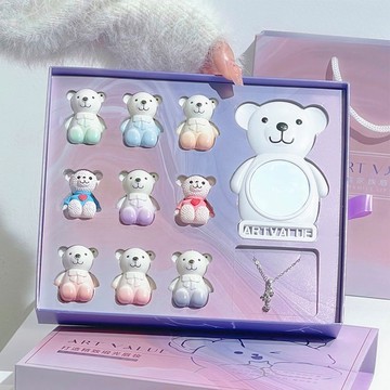 【520情人節禮物】 小熊家族唇彩禮盒裝啞光不沾杯口紅套裝送女生 d7198