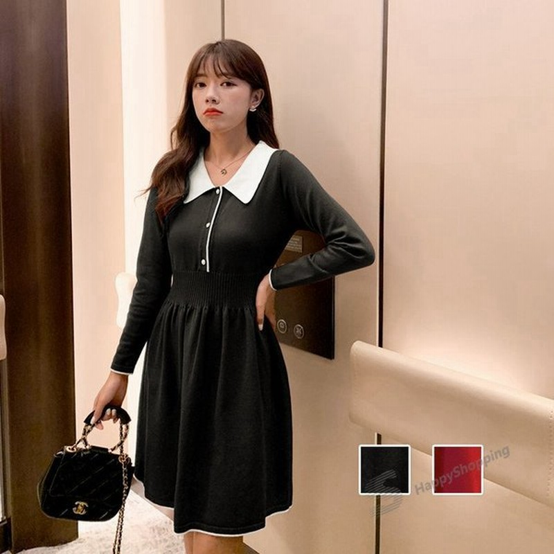 限定セール ニット ワンピース 重ね着 ニットワンピース ロングワンピース レディース 秋冬 秋 冬 きれいめ 代 通販 Lineポイント最大get Lineショッピング