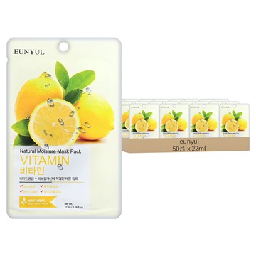 EUNYUL 維他命天然保濕面膜 富含檸檬萃取物  50片  1組