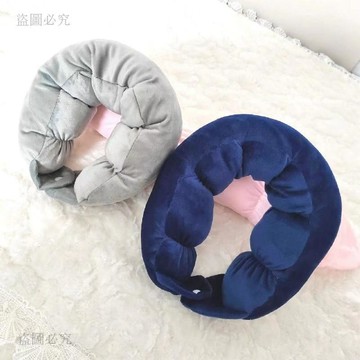 平價夯貨👏 懶人專屬午睡 U 型枕 圓形全包護頸支撐 加厚親膚保暖面料 多場景通用頸枕 孕婦居家車載休息神器 6cA3