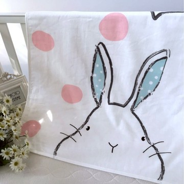 【優貝選】可愛印花胖胖兔毛圈紗 布浴巾