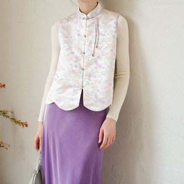 【提花盤扣】新中式復古風 疊穿背心上衣/馬甲/坎肩/半裙