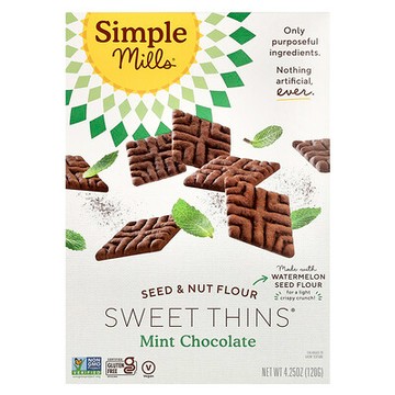 Simple Mills, Seed & Nut Flour，Sweet Thins，薄荷巧克力味，4.25 盎司（120 克）