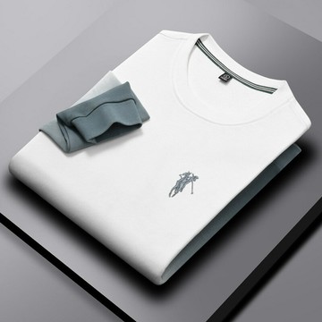 【新款熱賣】男裝秋季新款圓領衛衣洗水吊染刺繡休閑時尚漸變色潮流衛衣