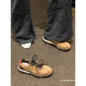 白鹿同款德訓鞋女新款百搭復古經典百搭厚底休閑運動鞋阿甘鞋