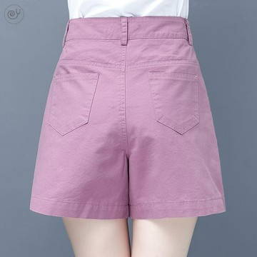 【🍒櫻桃大尺碼】大尺碼短褲女 夏高腰百搭闊腿褲寬松顯瘦新款夏季薄款純棉休閑褲