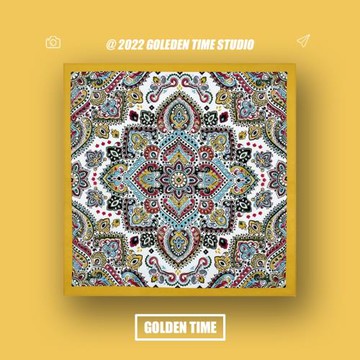 滾燙時光純棉雙面民族風復古宮廷花方巾圍脖頭巾中國風機車面巾