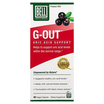 Bell Lifestyle, G-Out™，尿酸幫助，60 粒素食膠囊