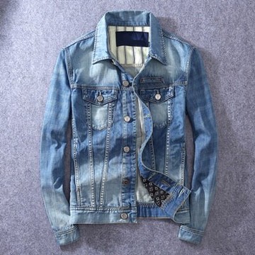 牛仔外套刷色夾克-韓版精選帥氣有型男外套73rj4【獨家進口】【米蘭精品】