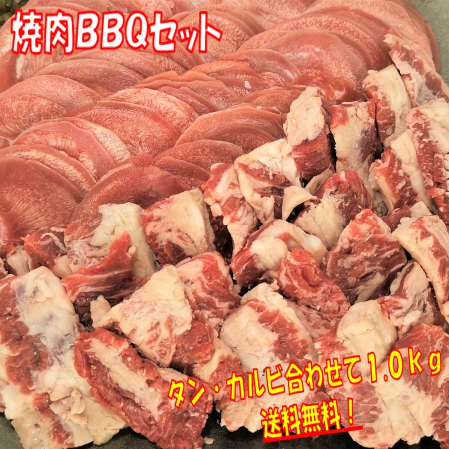 肉 バーベキュー食材 牛肉 焼肉セット バーベキュー 肉 焼肉 タン BBQ 肉 牛ハラミ タレ漬け  バーベキューセット 食材 豚タン 1kg 4〜6人前