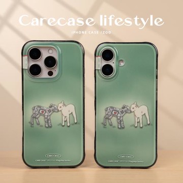 CARECASE 透黑彩點機械系小羊手機殼 適用于蘋果iPhone17 16 15 14 Pro Max 原創設計 雙層印花 可愛插畫