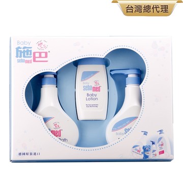 sebamed施巴 粉藍誕生熊大三件禮盒